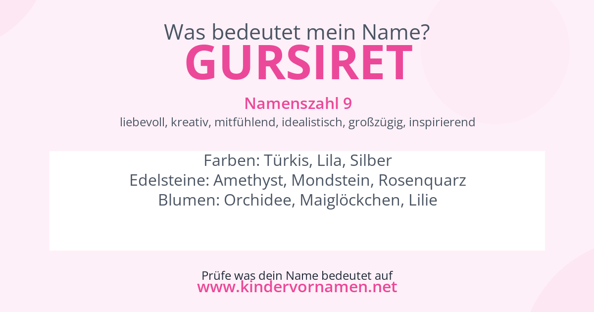Was bedeutet der Name Gursiret?