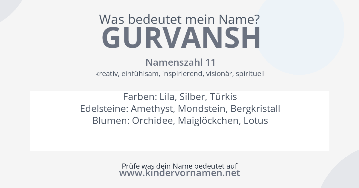 Was bedeutet der Name Gurvansh?