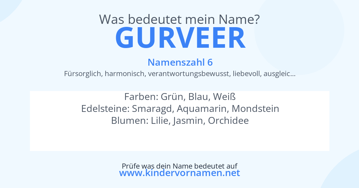Was bedeutet der Name Gurveer?