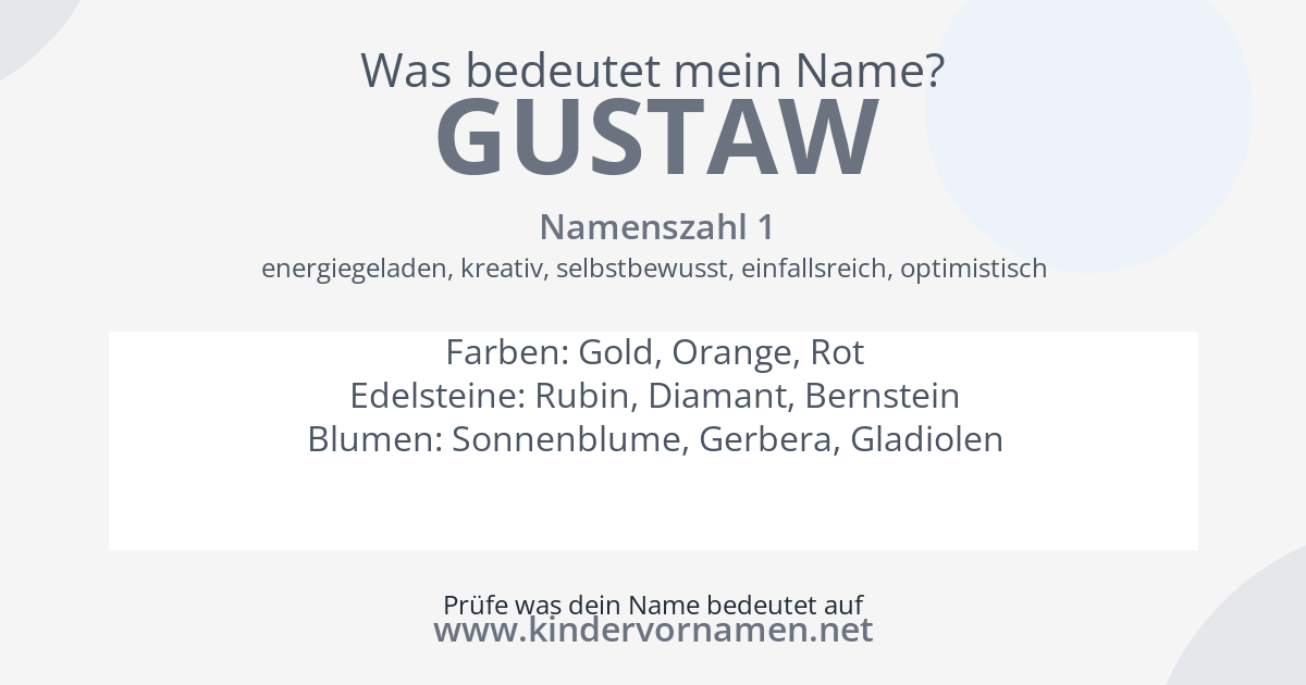 Was bedeutet der Name Gustaw?