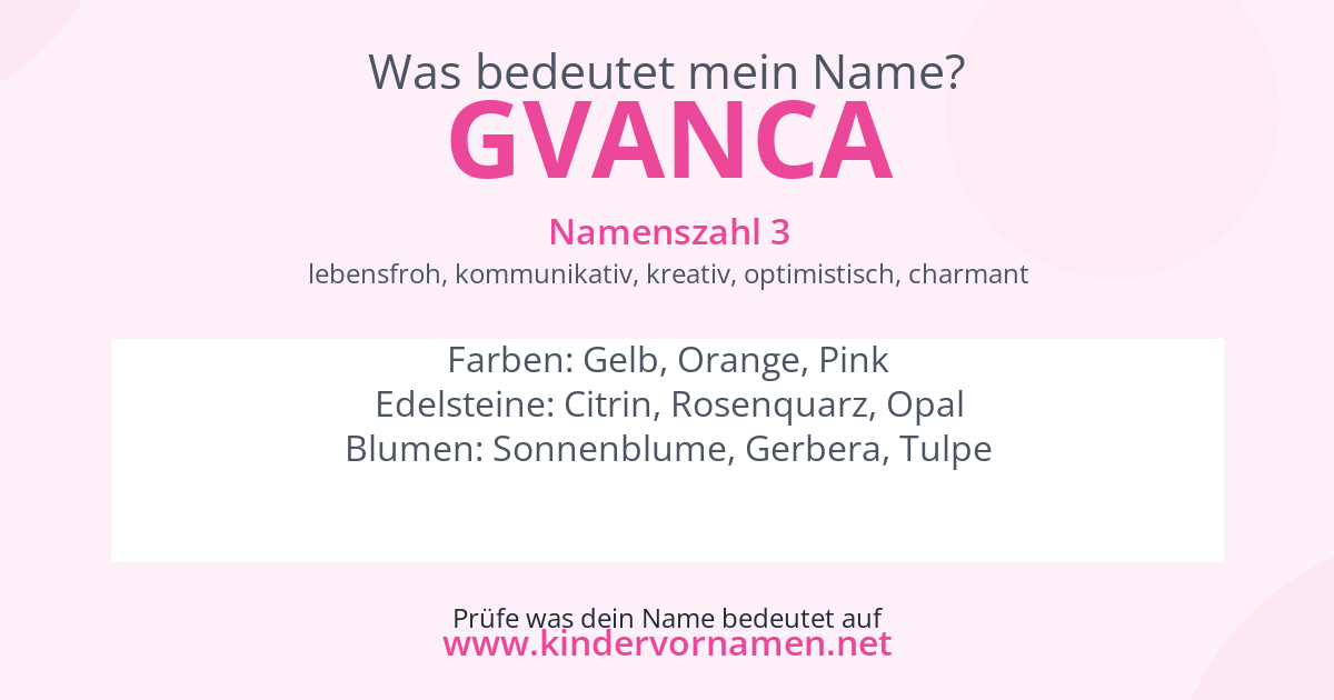 Was bedeutet der Name Gvanca?