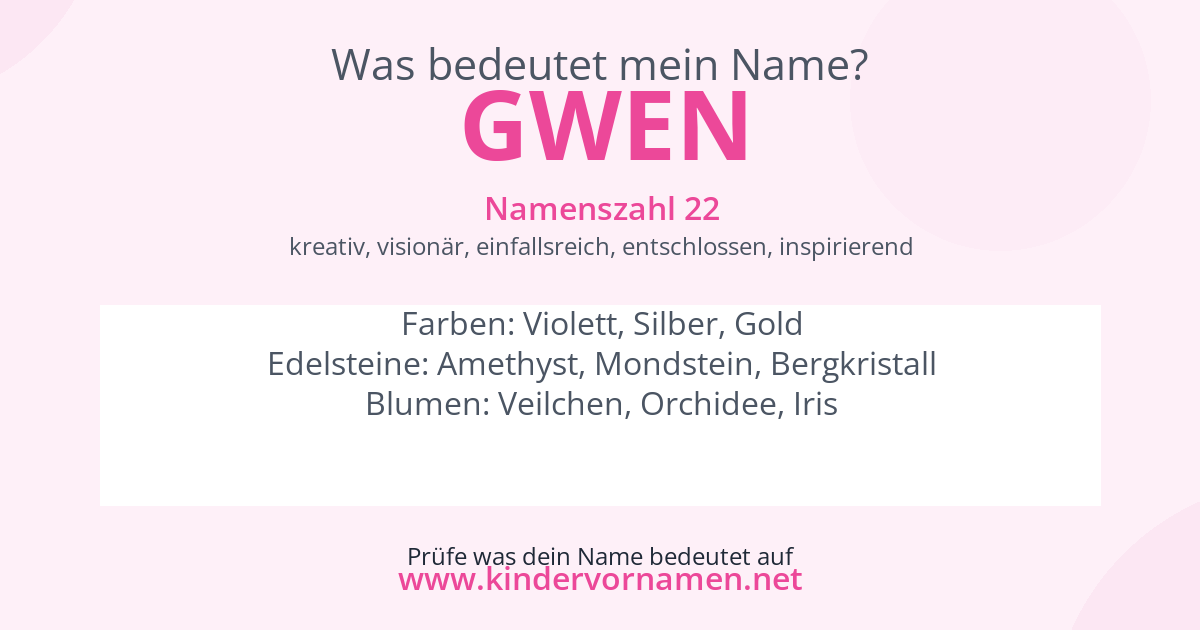 Was bedeutet der Name Gwen?