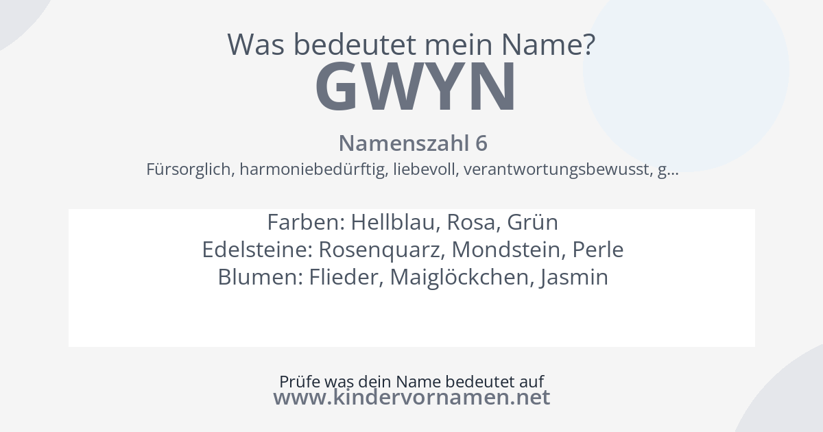 Was bedeutet der Name Gwyn?