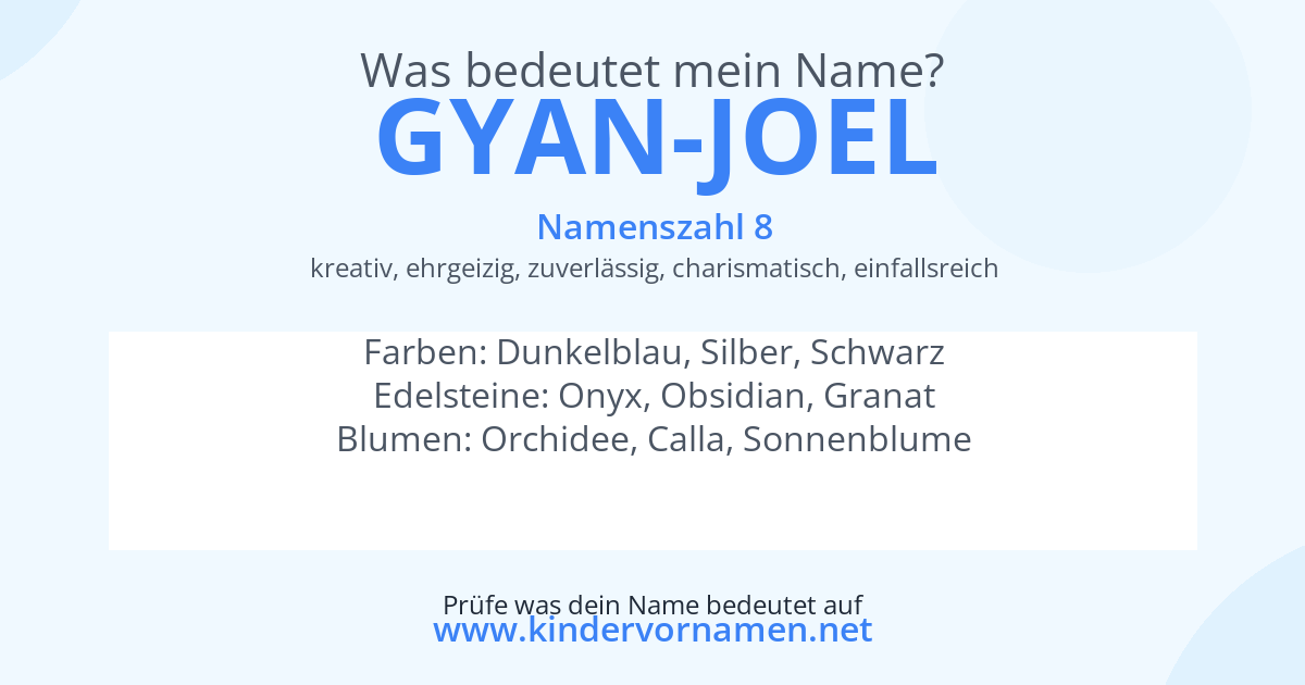 Was bedeutet der Name Gyan-Joel?