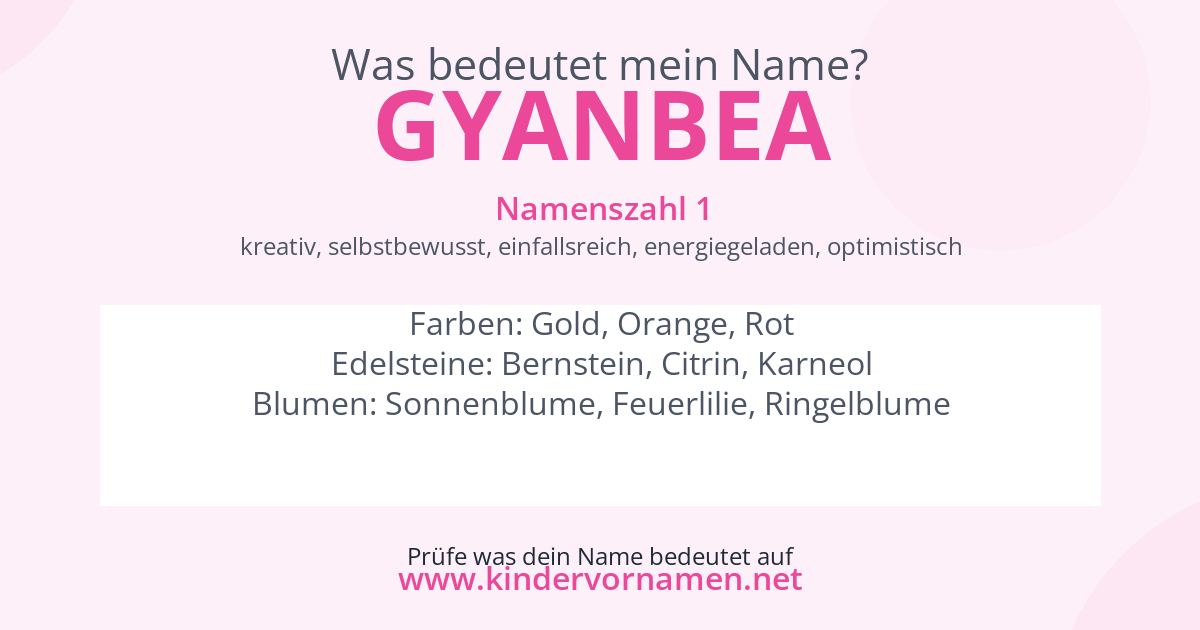 Was bedeutet der Name Gyanbea?