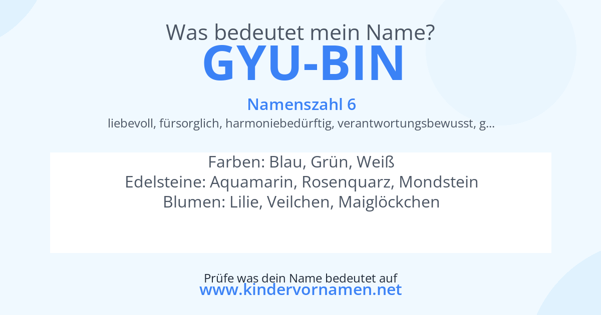 Was bedeutet der Name Gyu-Bin?