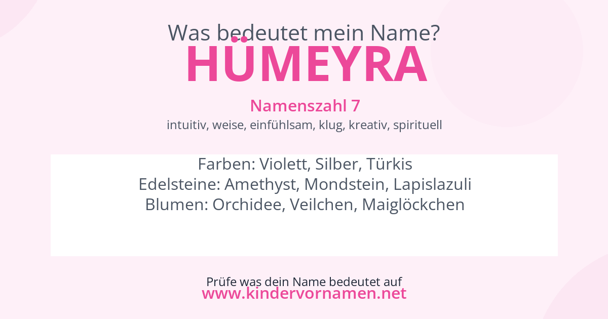 Was bedeutet der Name Hümeyra?