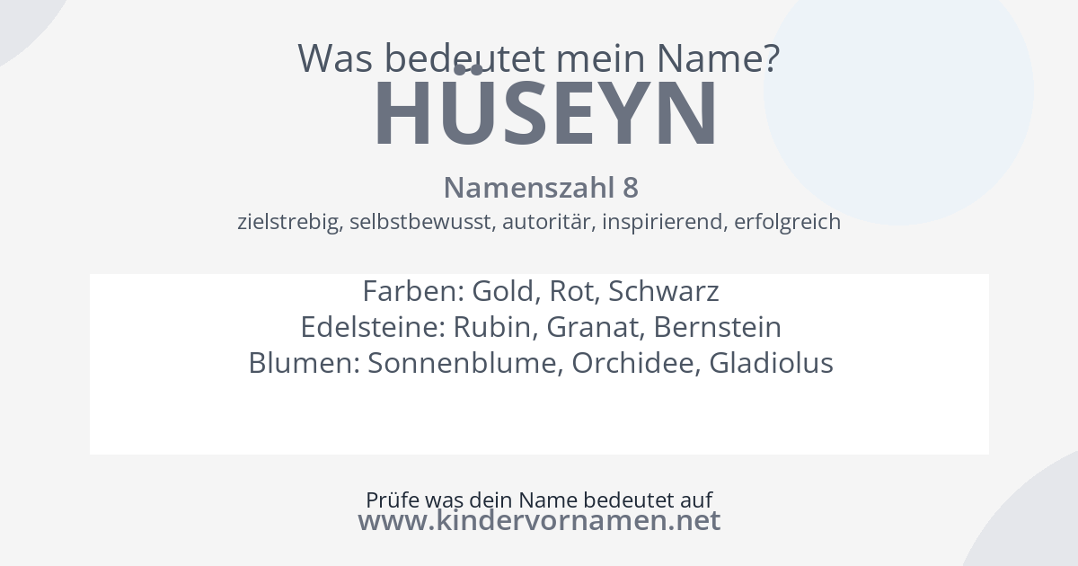 Was bedeutet der Name Hüseyn?