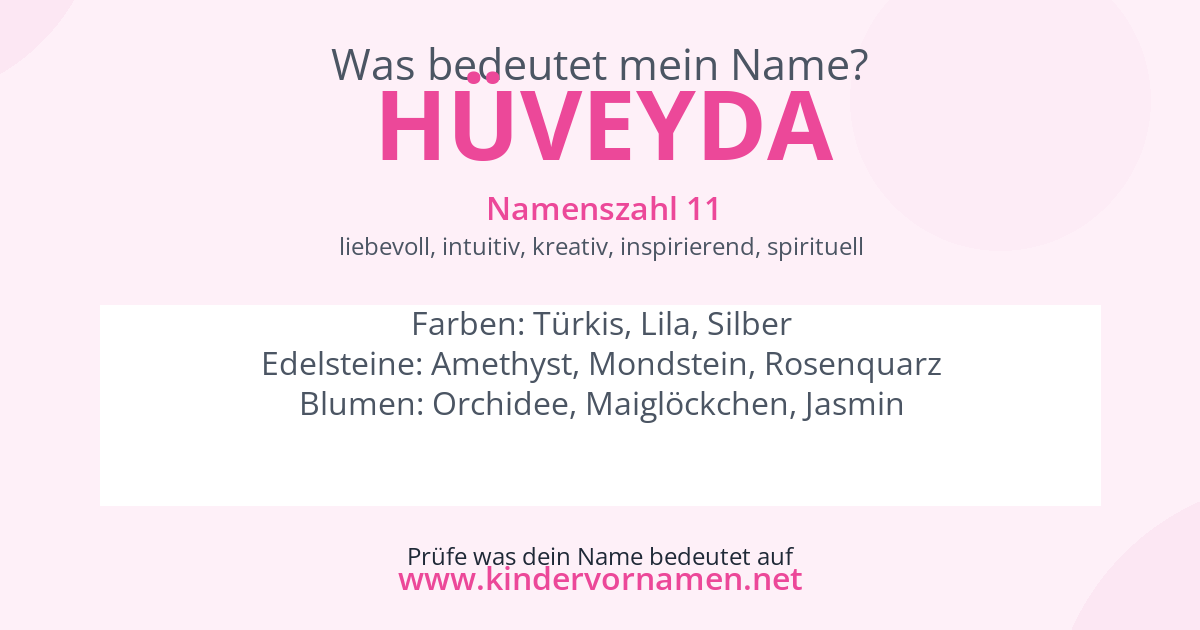 Was bedeutet der Name Hüveyda?