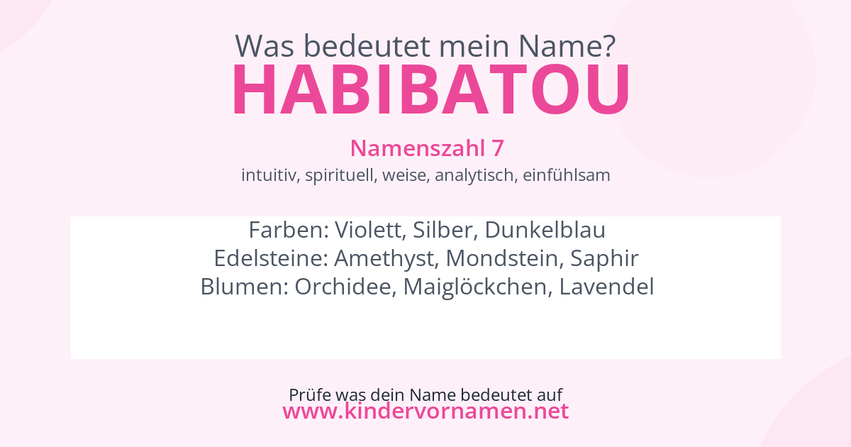 Was bedeutet der Name Habibatou?