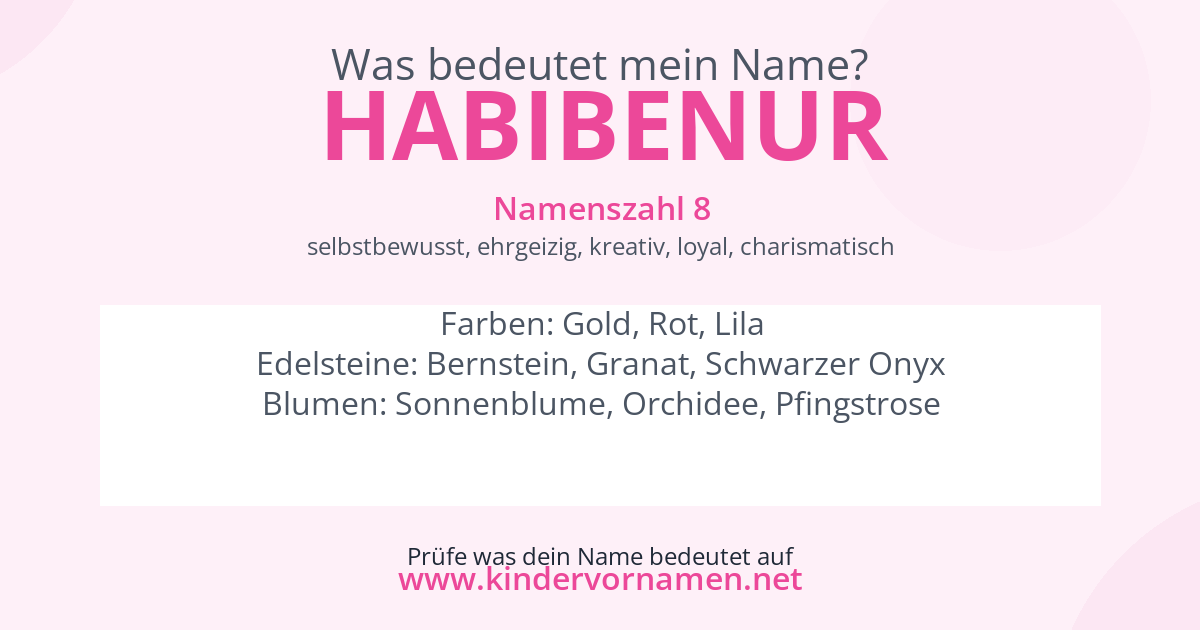 Was bedeutet der Name Habibenur?