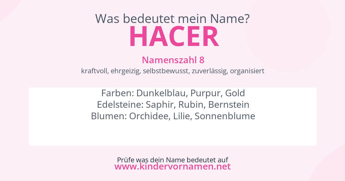 Was bedeutet der Name Hacer?