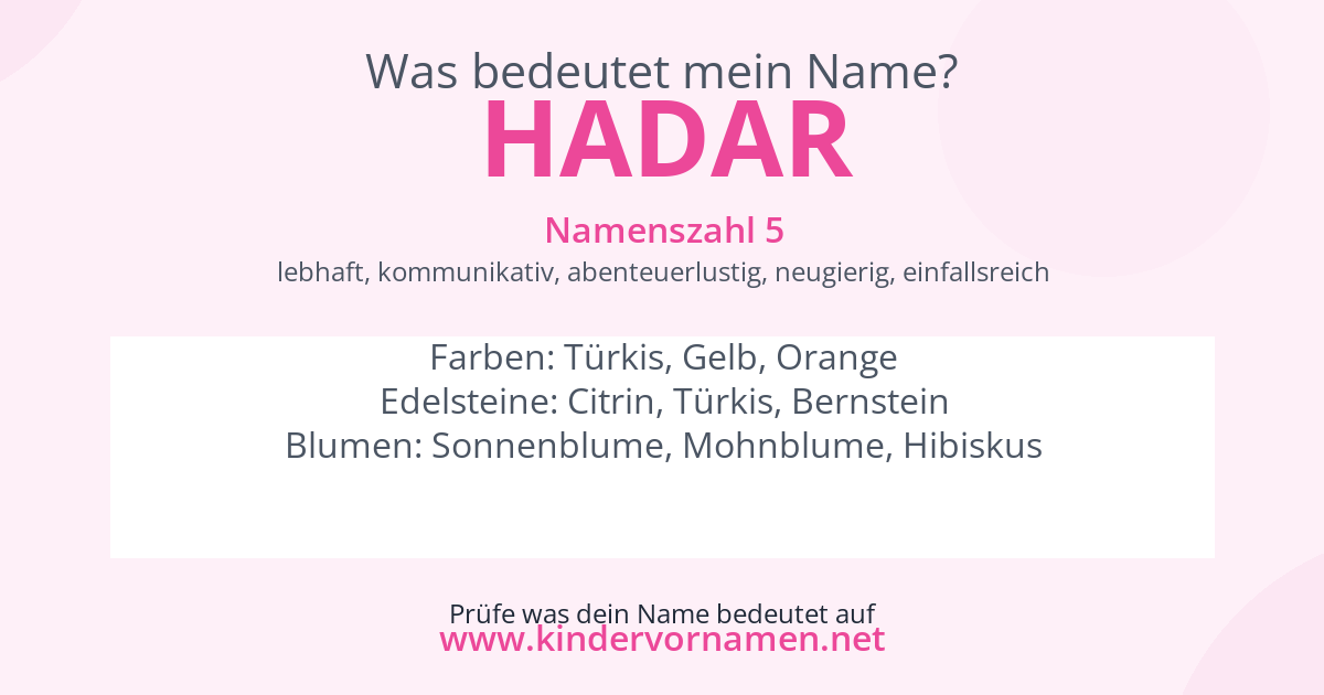 Was bedeutet der Name Hadar?