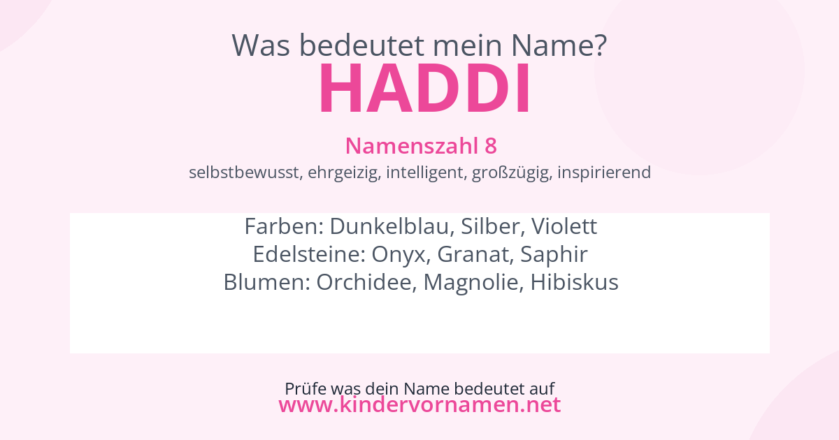Was bedeutet der Name Haddi?