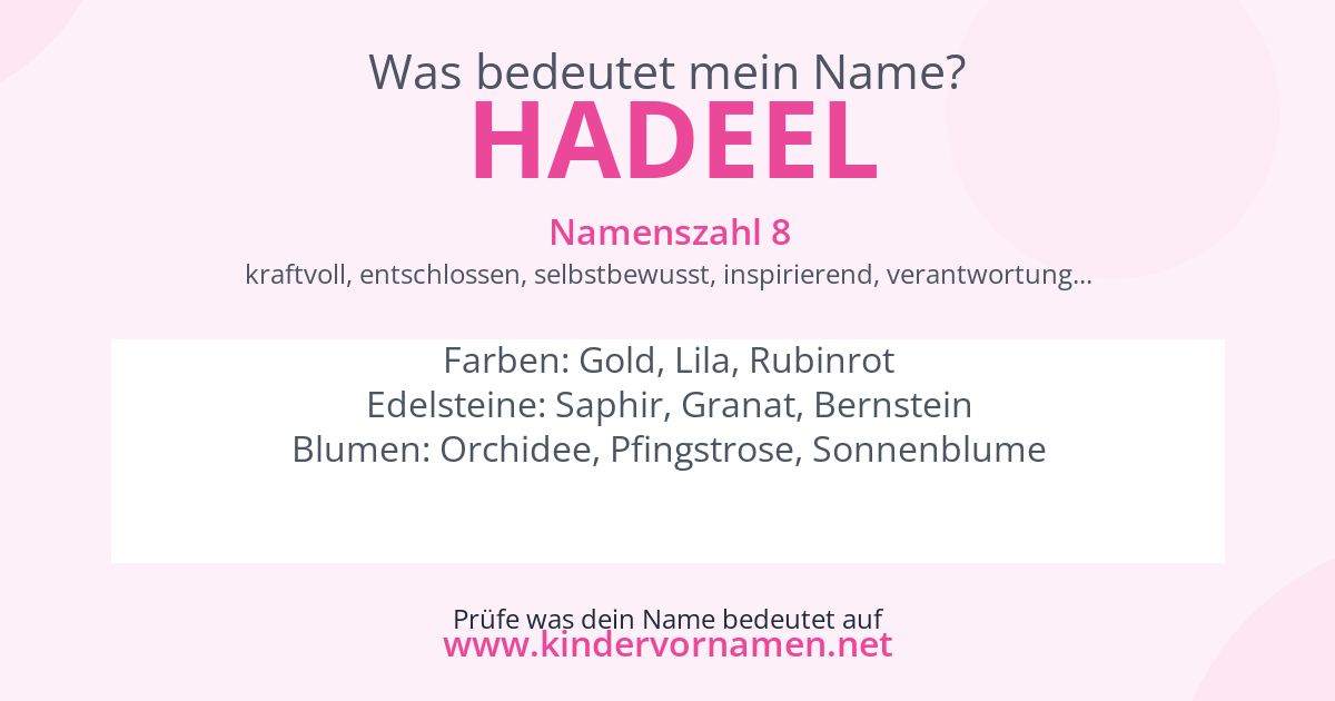 Was bedeutet der Name Hadeel?