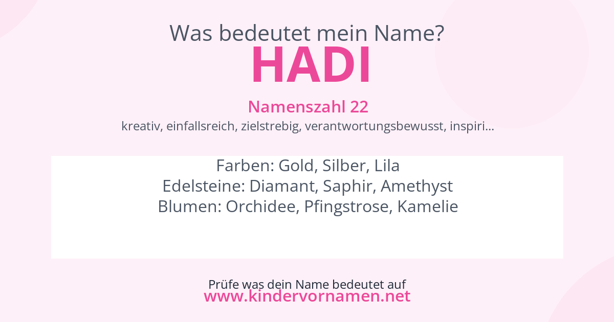 Was bedeutet der Name Hadi?