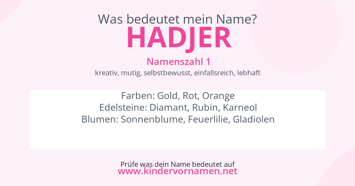 Was bedeutet der Name Hadjer?