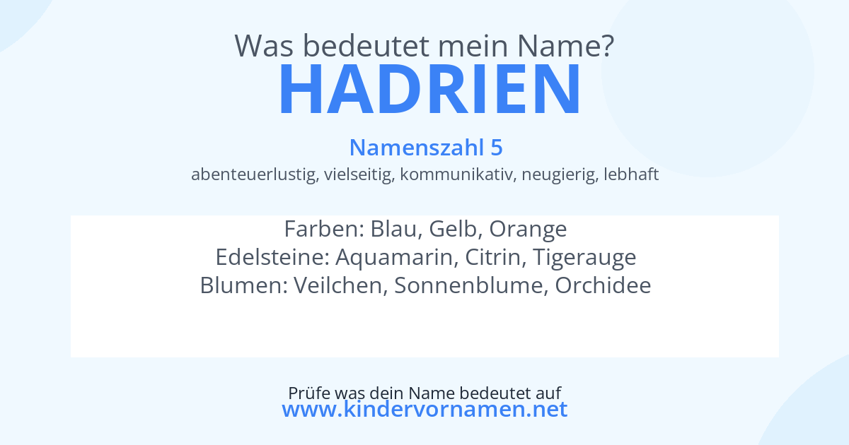Was bedeutet der Name Hadrien?