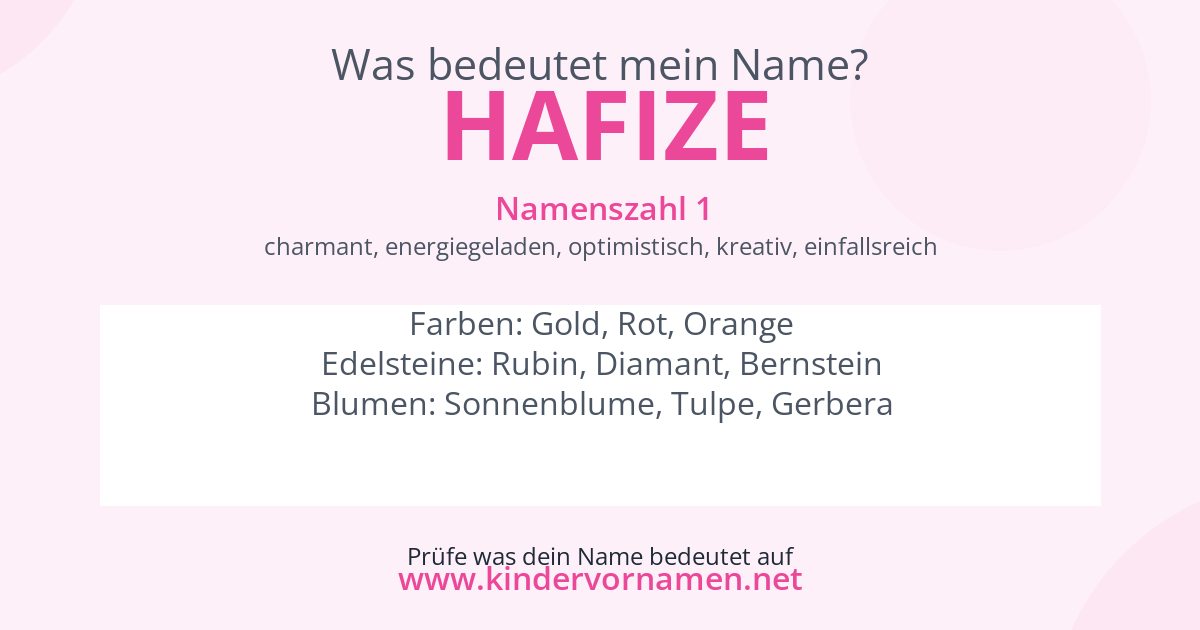 Was bedeutet der Name Hafize?