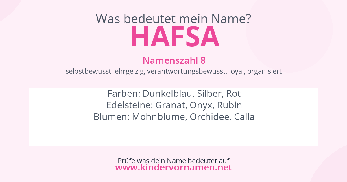 Was bedeutet der Name Hafsa?