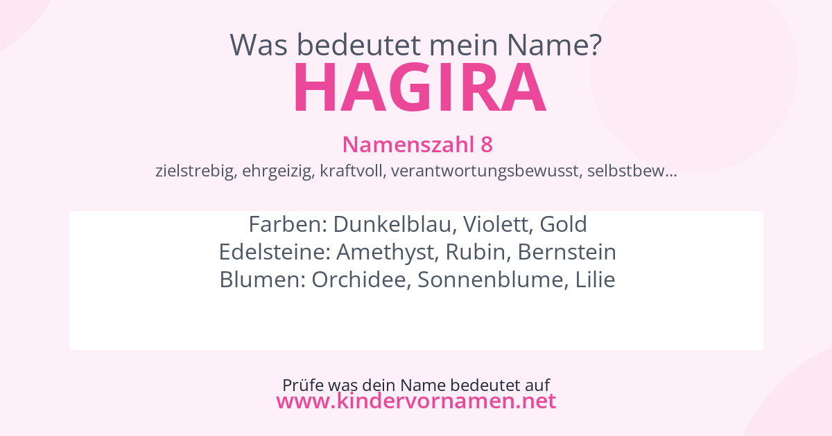 Was bedeutet der Name Hagira?