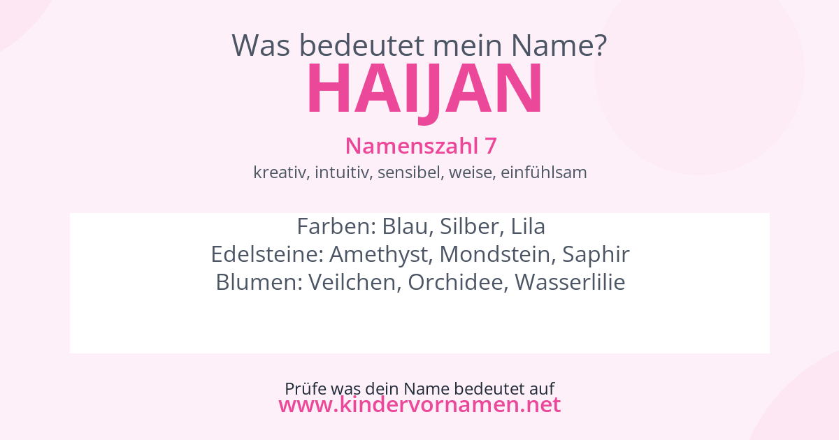 Was bedeutet der Name Haijan?