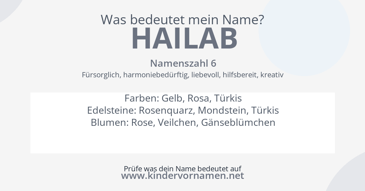 Was bedeutet der Name Hailab?