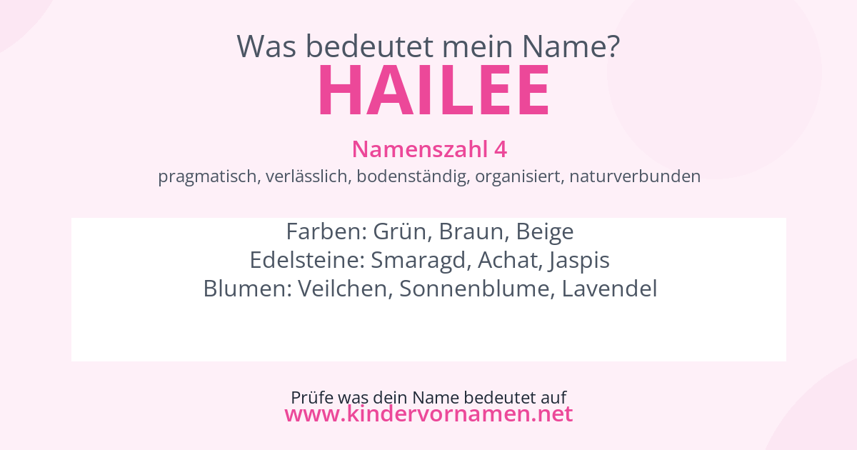 Was bedeutet der Name Hailee?