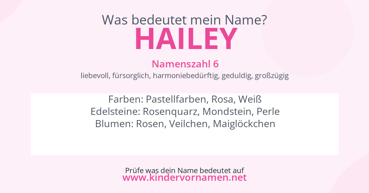 Was bedeutet der Name Hailey?
