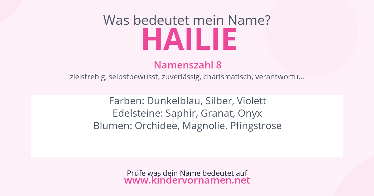 Was bedeutet der Name Hailie?