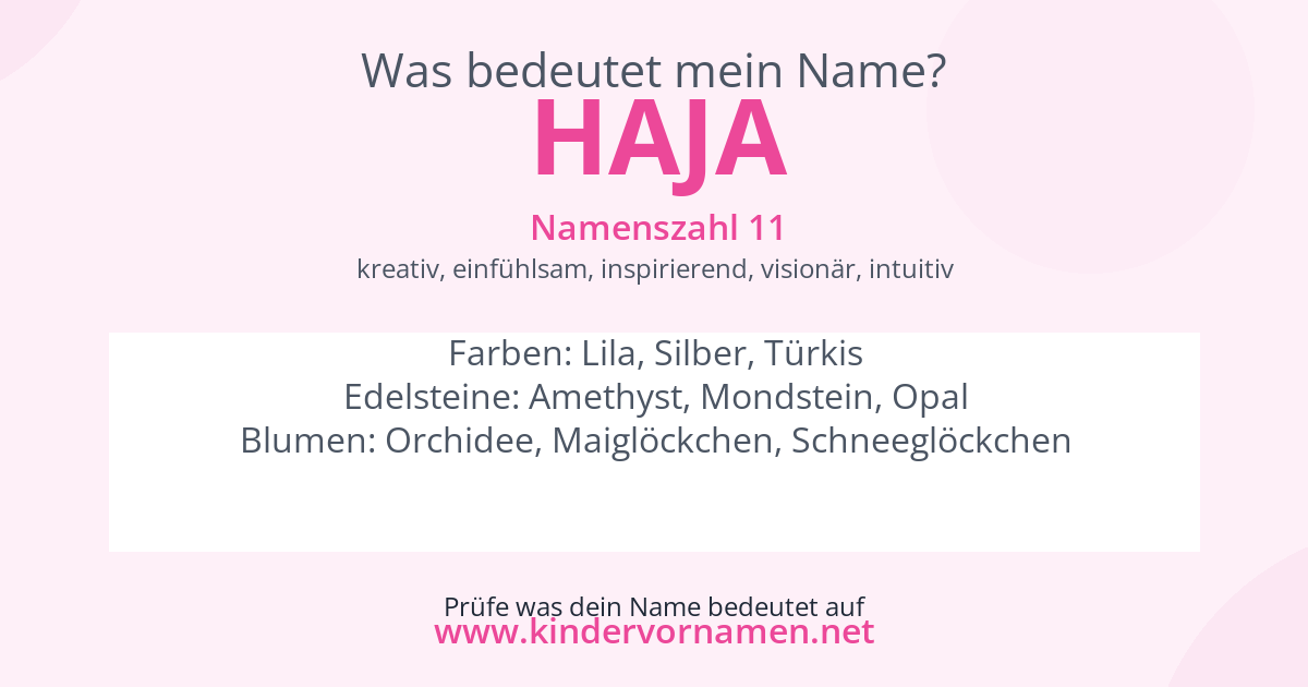 Was bedeutet der Name Haja?