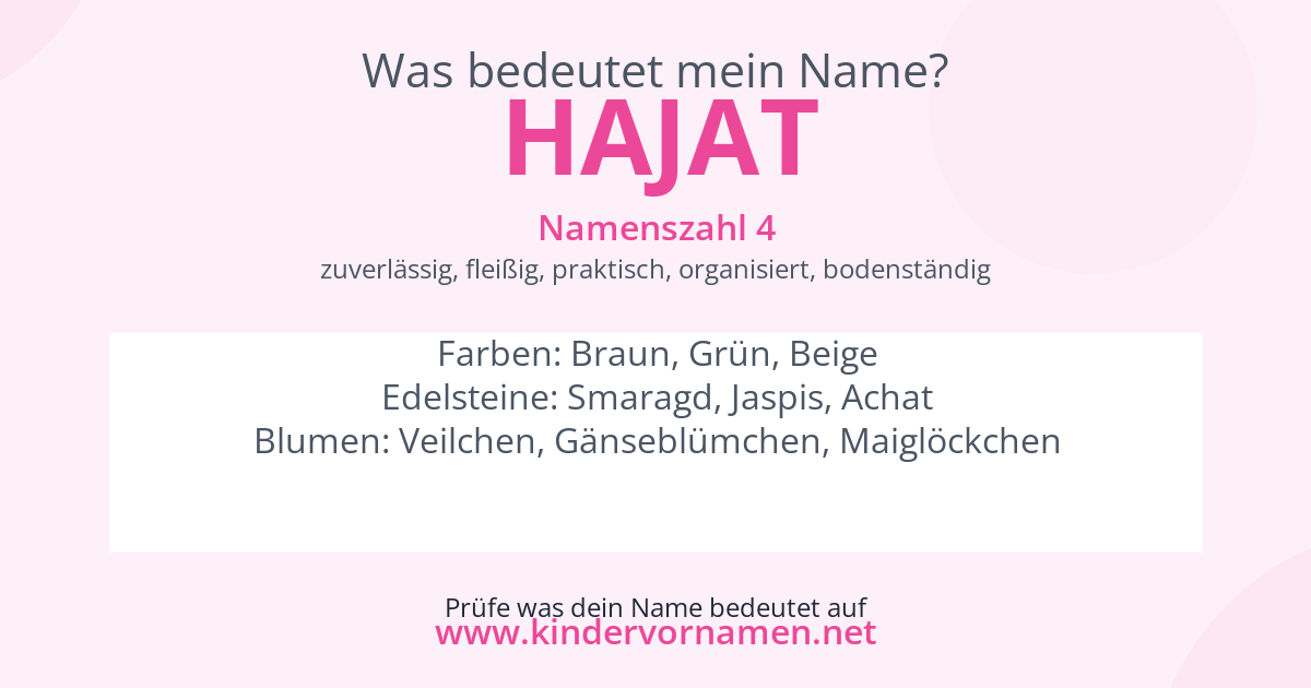 Was bedeutet der Name Hajat?