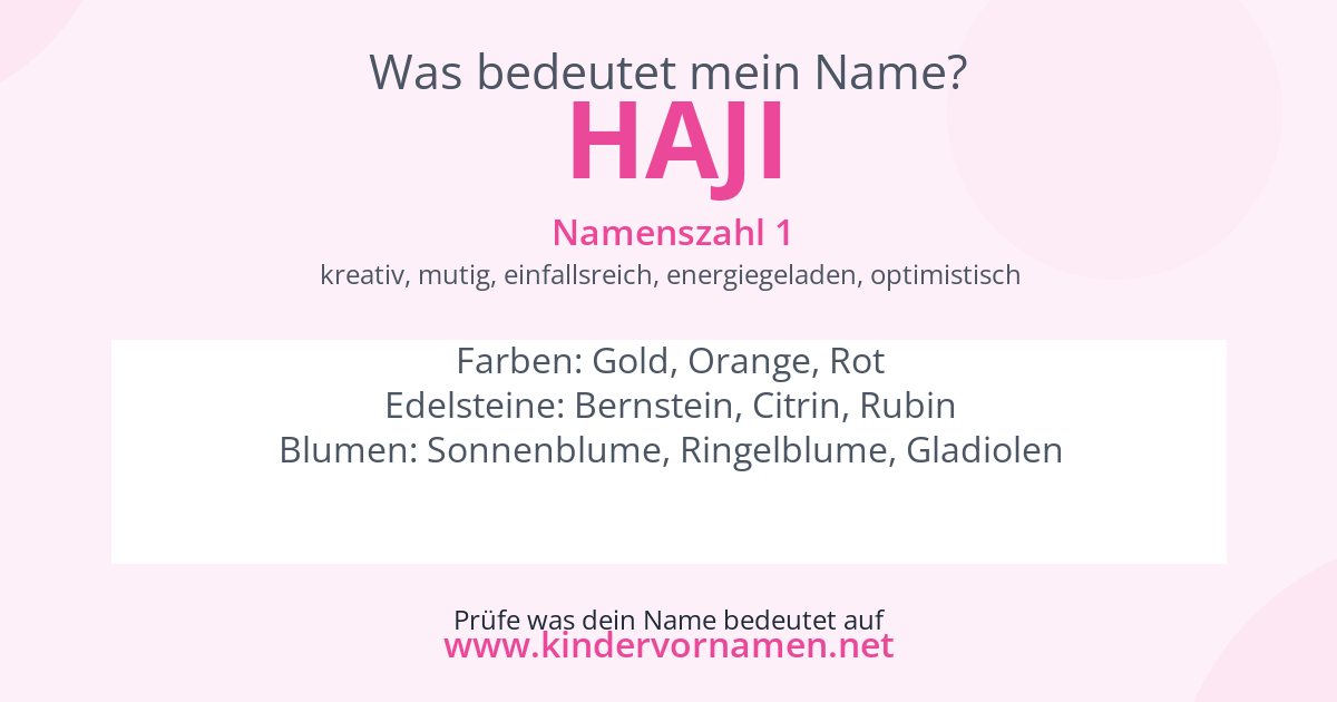 Was bedeutet der Name Haji?