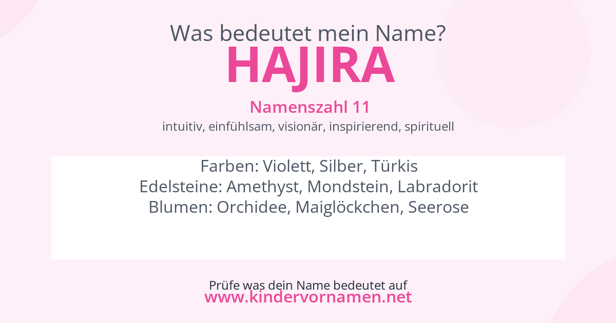 Was bedeutet der Name Hajira?