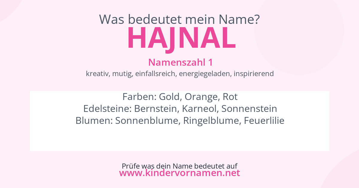 Was bedeutet der Name Hajnal?