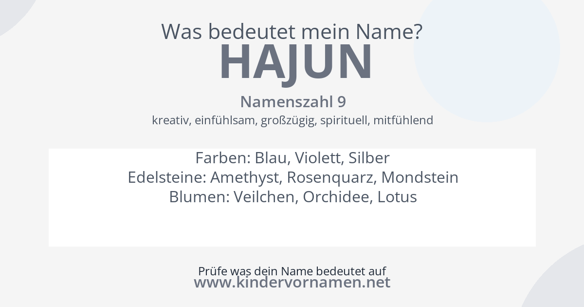 Was bedeutet der Name Hajun?