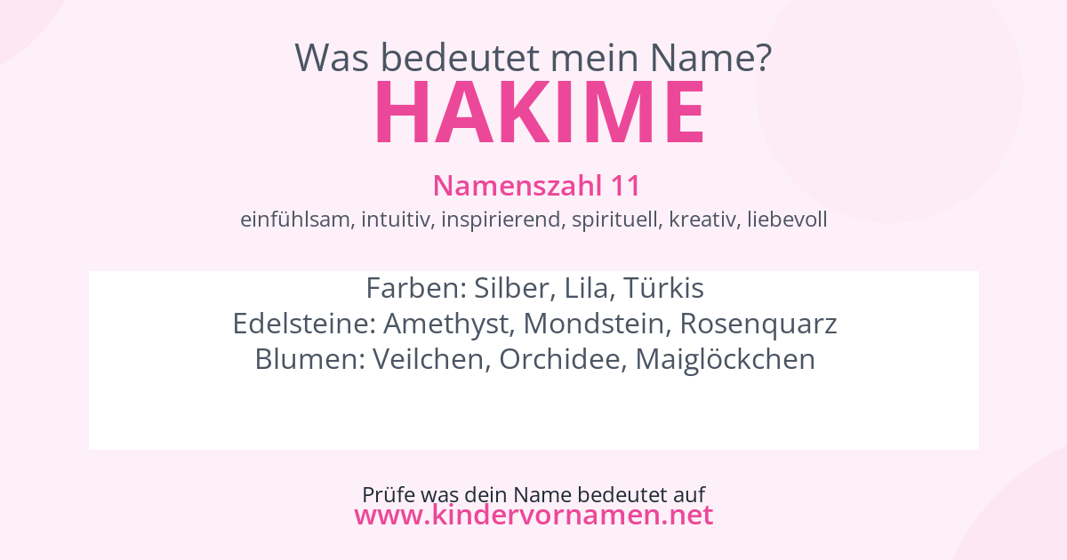 Was bedeutet der Name Hakime?