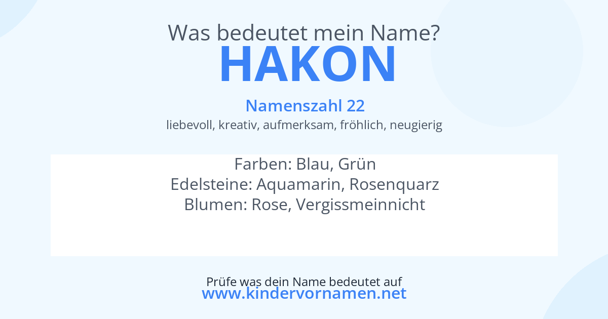 Was bedeutet der Name Hakon?