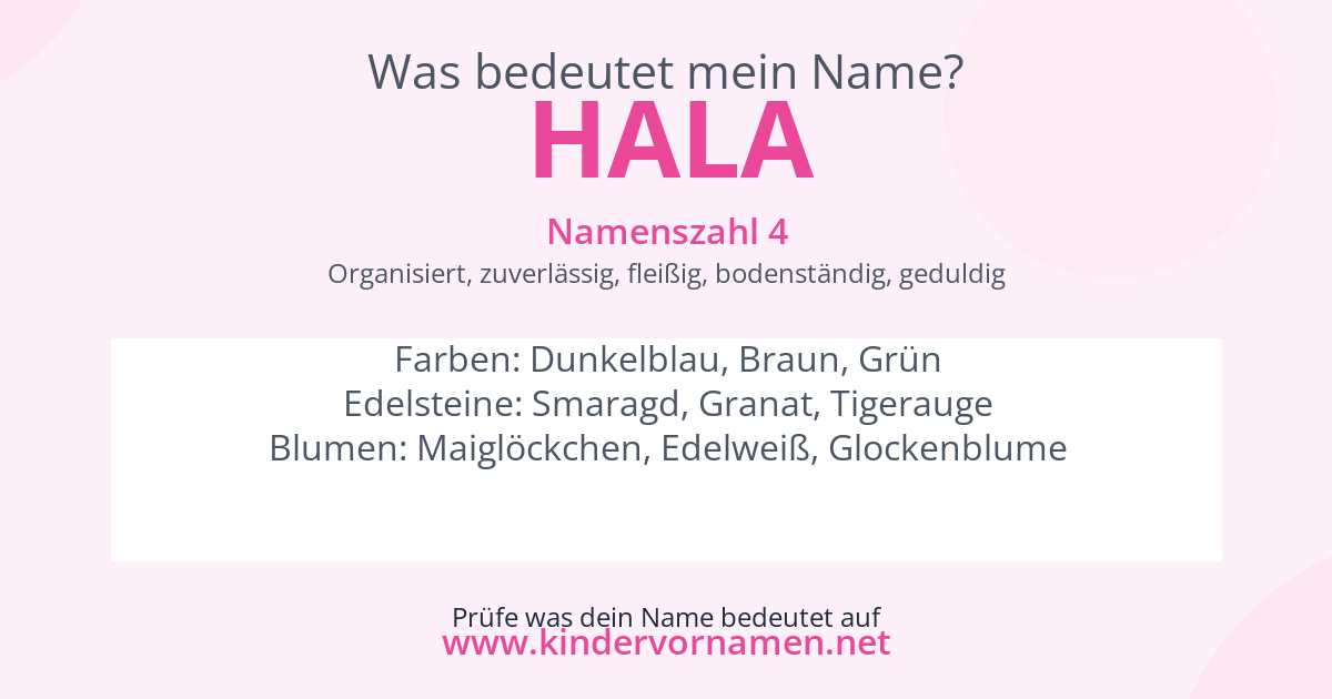 Was bedeutet der Name Hala?