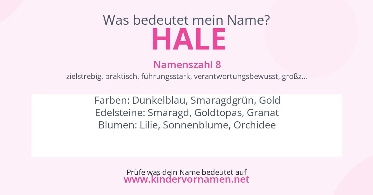 Was bedeutet der Name Hale?