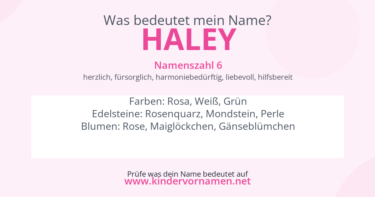 Was bedeutet der Name Haley?