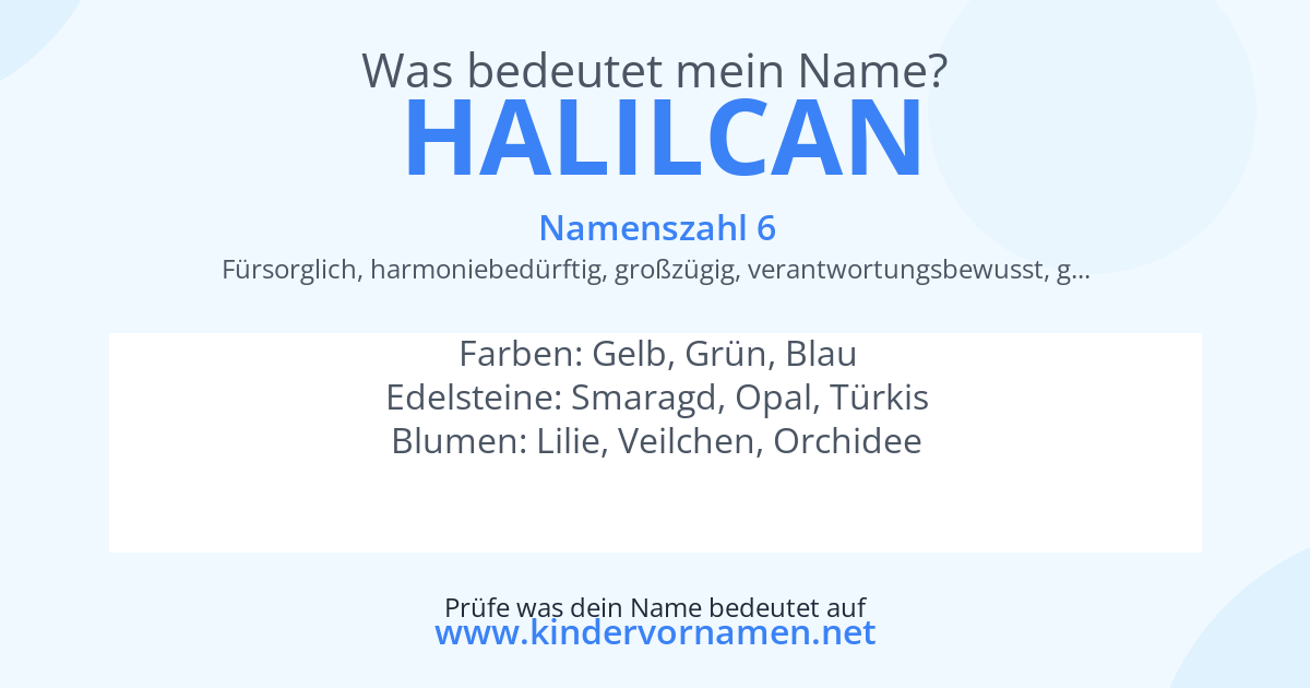 Was bedeutet der Name Halilcan?