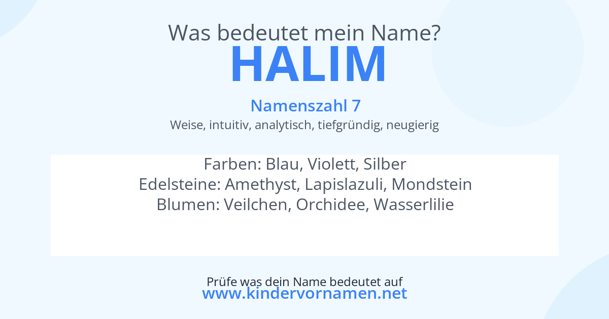 Was bedeutet der Name Halim?