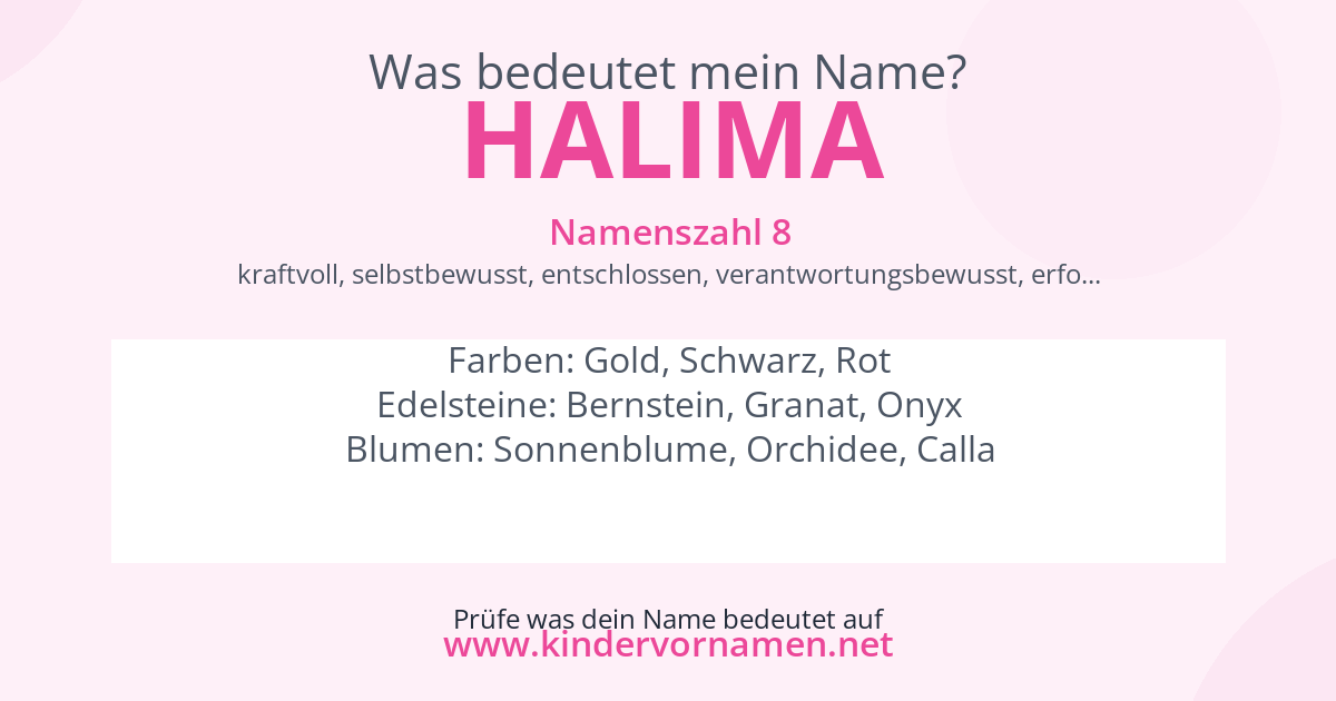 Was bedeutet der Name Halima?