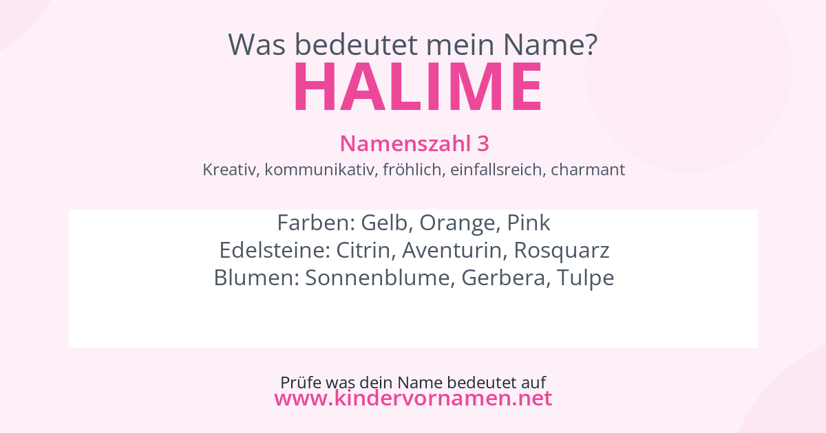 Was bedeutet der Name Halime?