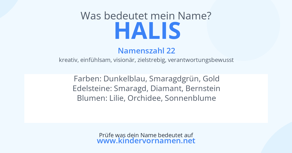Was bedeutet der Name Halis?