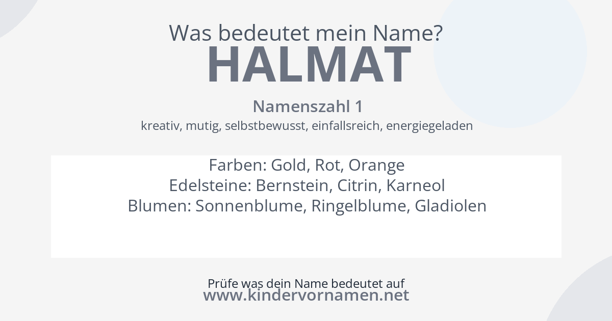 Was bedeutet der Name Halmat?