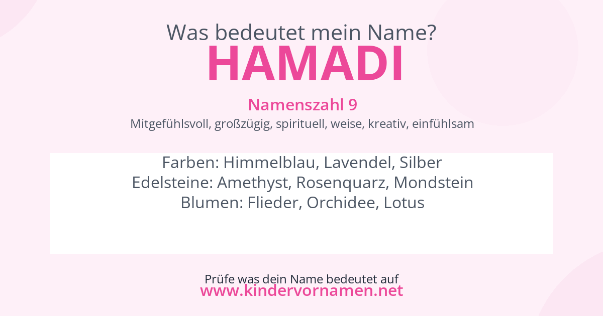 Was bedeutet der Name Hamadi?
