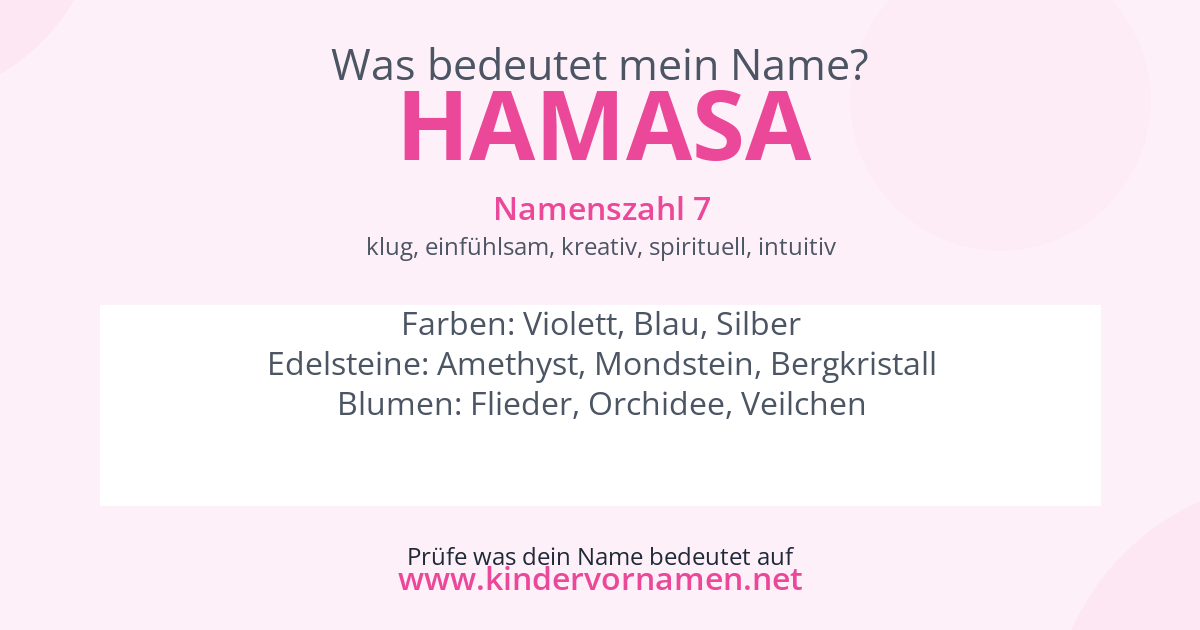Was bedeutet der Name Hamasa?