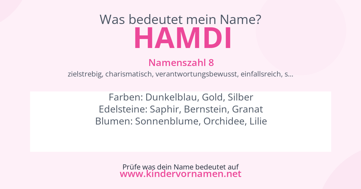 Was bedeutet der Name Hamdi?